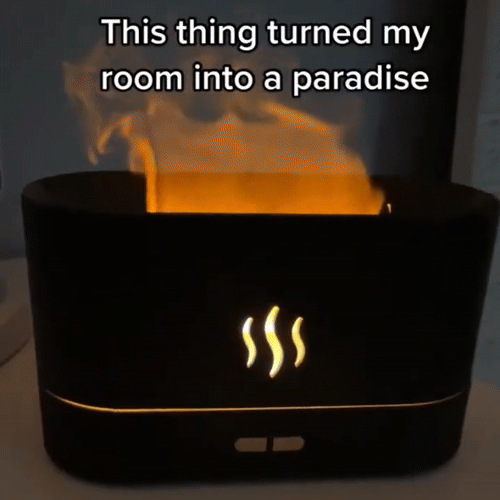 aroma diffuser ultrasonic cool mist maker with led flame effect Lumora Fashion